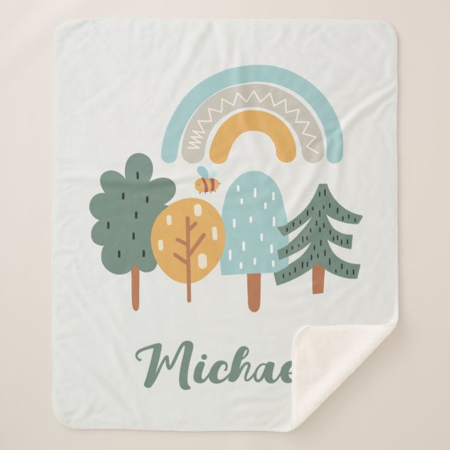 Niedlicher Regenbogen-Zauberwald Sherpadecke (Vorderseite)