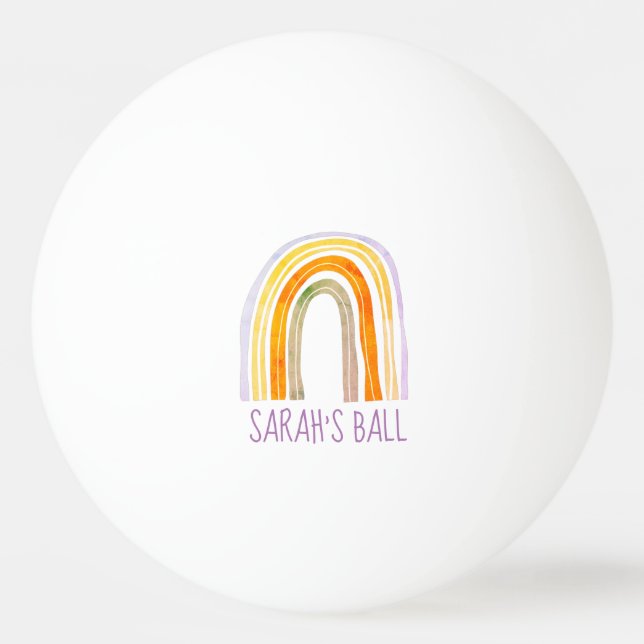 Niedlicher Regenbogen zeichnend Tischtennisball (Vorderseite)