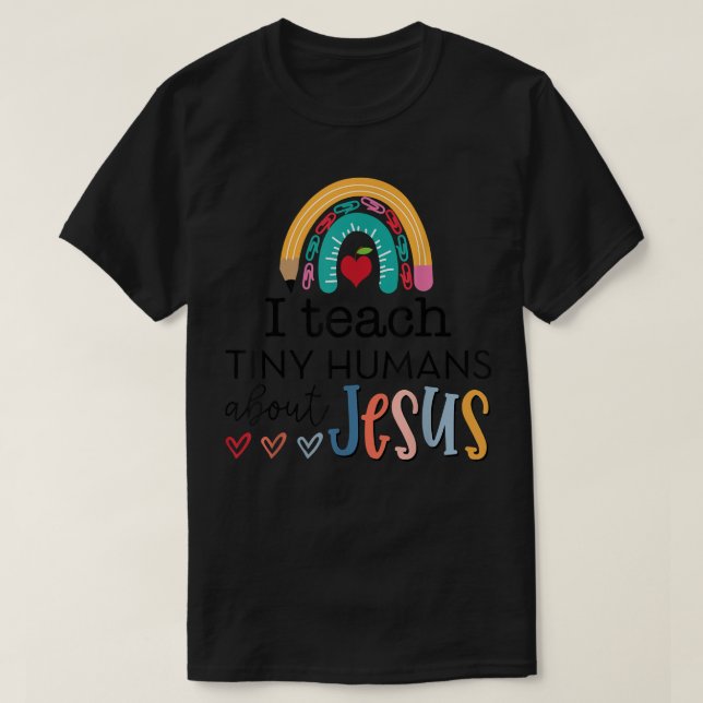 Niedlicher Regenbogen zurück zur Schule, lehre ich T-Shirt (Design vorne)