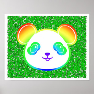 Niedlicher Regenbogenbär im Hintergrund Poster