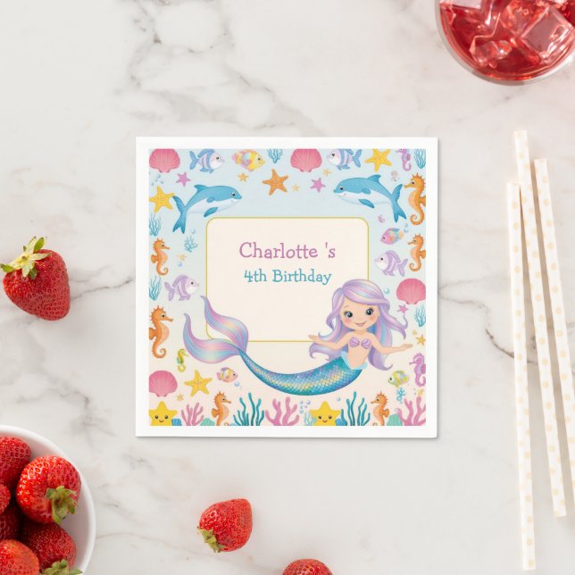 Niedlicher Regenbogenhai Serviette (Beispiel)