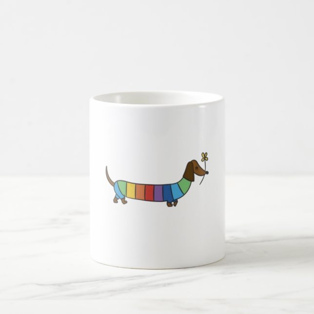 Niedlicher Regenbogenhund Kaffeetasse (Mittel)
