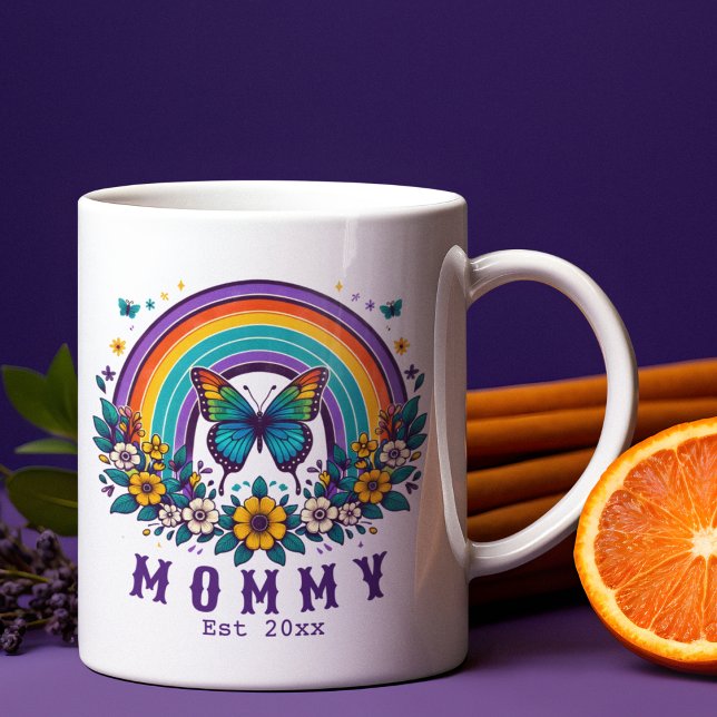 Niedlicher Regenbogenschmetterling - Neues Mummy-G Kaffeetasse (Von Creator hochgeladen)