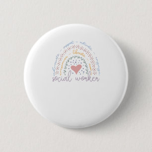 Niedlicher Regenbogensozialarbeiter Button