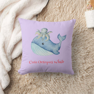 Niedlicher Regenbogentopf Whale Fische Geburtstags Kissen
