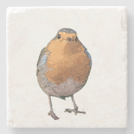 Niedlicher reizender Robin-Vogel Redbreast Steinuntersetzer