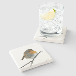 Niedlicher reizender Robin-Vogel Redbreast Steinuntersetzer