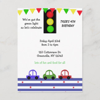 Niedlicher Rennwagen Einladung zum Geburtstag