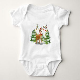 Niedlicher Rentier im Schnee Baby Strampler