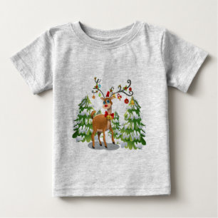 Niedlicher Rentier im Schnee Baby T-shirt