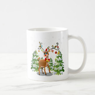 Niedlicher Rentier im Schnee Kaffeetasse