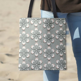 Niedlicher Retro 70er Blume Power Sage Green-White Tasche