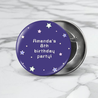 Niedlicher Retro Arcade Game Kindergeburtstag Button