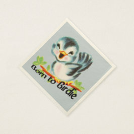 Niedlicher Retro-Bird Geboren für Birdie Golfers-G Serviette