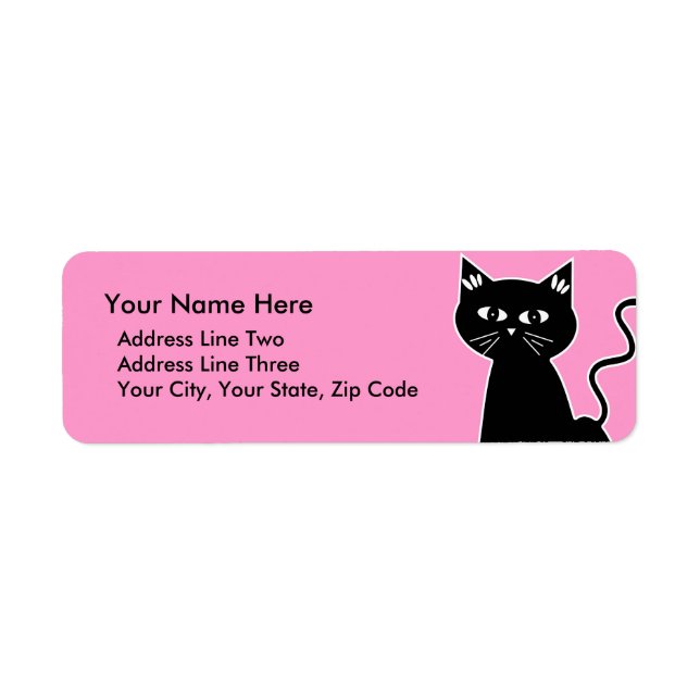 Niedlicher Retro Black Cat Cartoon Zeichnend (Vorne)