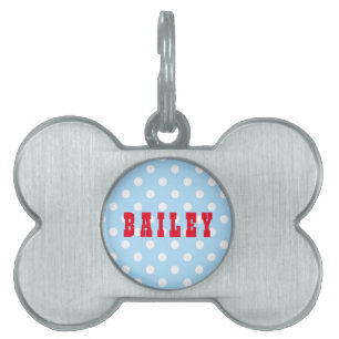 Niedlicher Retro Blue Polka Dog Dog Katze Kätzchen Tiermarke