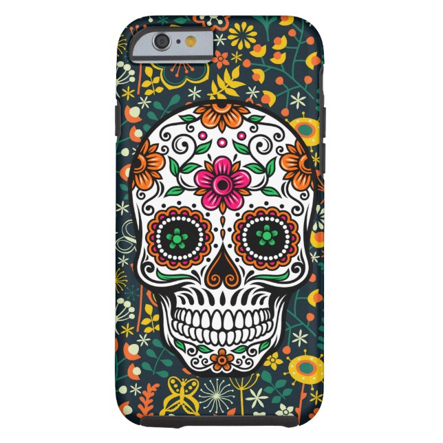 Niedlicher Retro Blumenzucker Schädel Case-Mate iPhone Hülle (Rückseite)