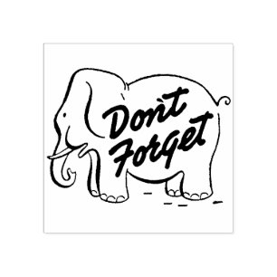 Niedlicher Retro-Elefant nicht vergessen Gummistempel