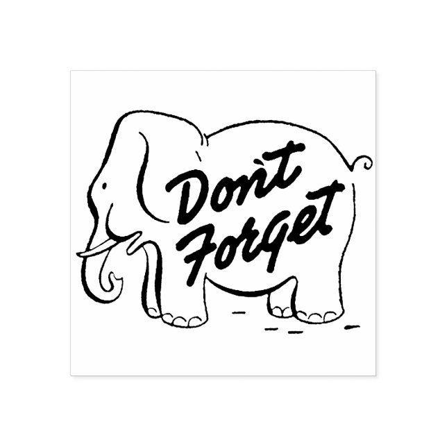 Niedlicher Retro-Elefant vergessen Sie nicht Gummistempel (Prägung)