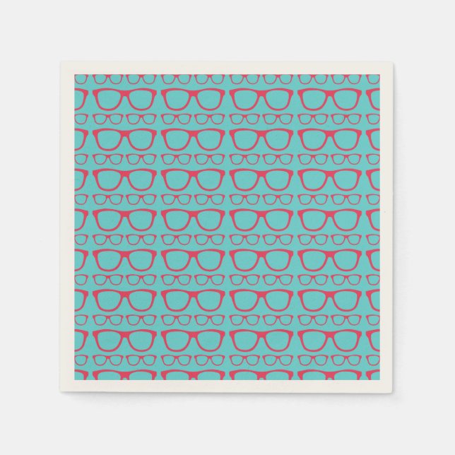 Niedlicher Retro-Eyeglass-Hipster Serviette (Vorderseite)