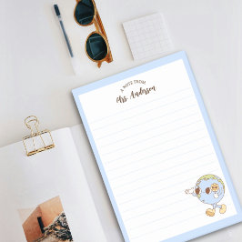 Niedlicher Retro-Funny Globe zurück zur Schule Post-it Klebezettel