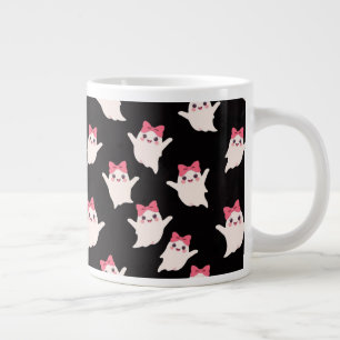 Niedlicher Retro Girl Ghost mit rosafarbenem Haarb Jumbo-Tasse