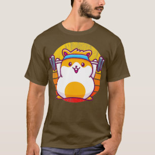 Niedlicher Retro-Gymnastik-Hamster-Training störte T-Shirt