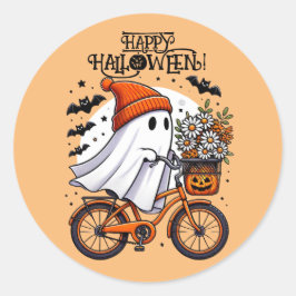 Niedlicher Retro-Halloween-Ghost-Fall Runder Aufkleber