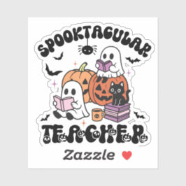 Niedlicher Retro Halloween Spooktacular-Lehrer Aufkleber
