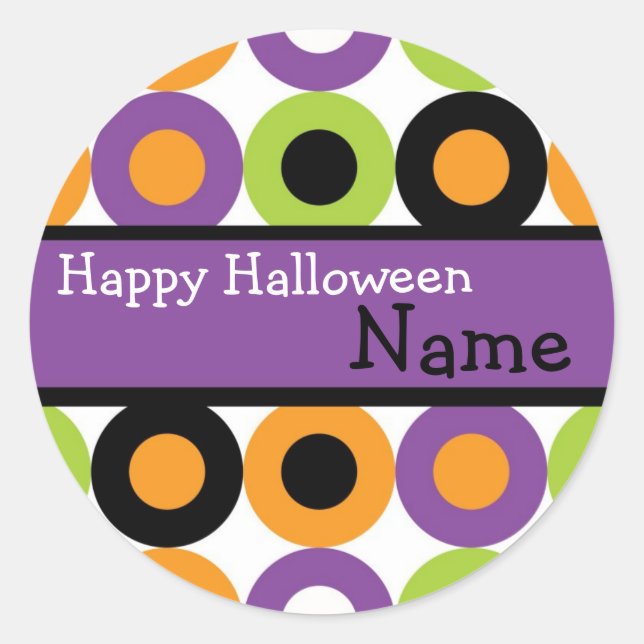Niedlicher Retro-Halloween-Sticker Runder Aufkleber (Vorderseite)