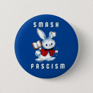 Niedlicher Retro-Hase - Schmetterling des Faschism Button