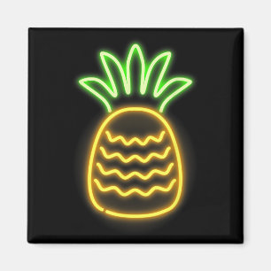 Niedlicher Retro Neon Ananas für hawaiianische Str Magnet