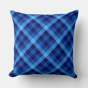 Niedlicher Retro Ocean Blue Kariert Big Throw Kiss Kissen