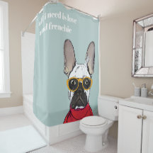 Niedlicher Retro Red French Bulldog mit Neon-Brill