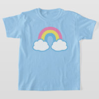 Niedlicher Retro-Regenbogen-T - Shirt