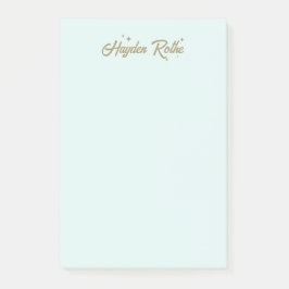 Niedlicher Retro-Schriftart und Stars Pastellblau Post-it Klebezettel