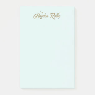 Niedlicher Retro-Schriftart und Stars Pastellblau Post-it Klebezettel