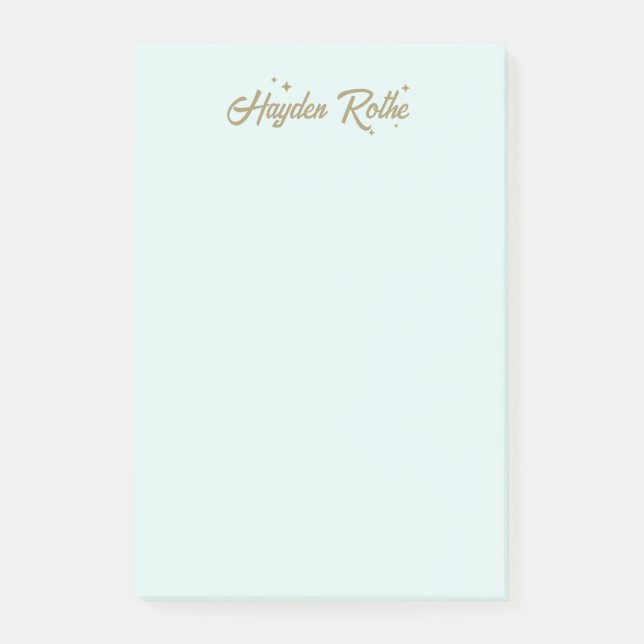 Niedlicher Retro-Schriftart und Stars Pastellblau Post-it Klebezettel (Vorderseite)