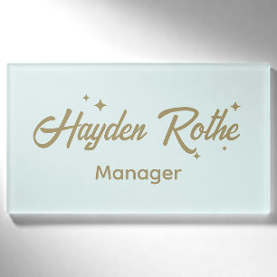 Niedlicher Retro-Script-Mitarbeiter Namenschild