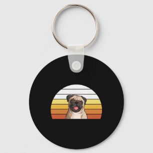 Niedlicher Retro Vintager Mops Dog Bester Freund Schlüsselanhänger
