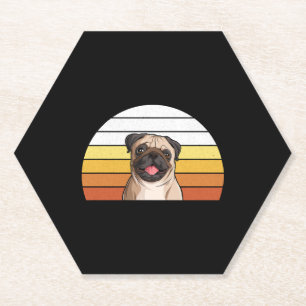 Niedlicher Retro Vintager Mops Dog Bester Freund Untersetzer