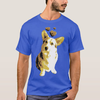 Niedlicher Retro-Walik-Korgi-Hund mit Herz Vintag- T-Shirt