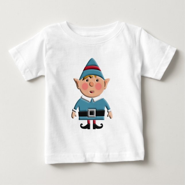 Niedlicher Retro Weihnachtself Baby T-shirt (Vorderseite)