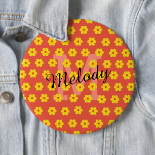 niedlicher Retroblumenstart im modernen Mitte des  Button