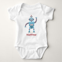 Niedlicher Retroboter Cartoon personalisiert Baby
