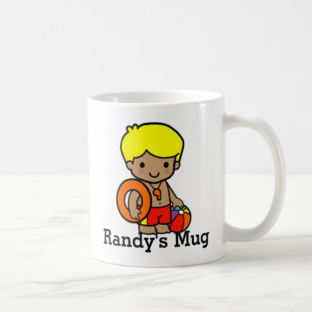 Niedlicher Rettungsjunge mit Lifesaver und Beach B Kaffeetasse (Rechts)