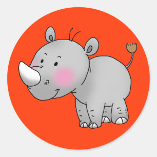 niedlicher Rhino Runder Aufkleber