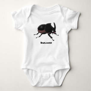 Niedlicher Rhinozerokerkäfer Cartoon Baby Strampler