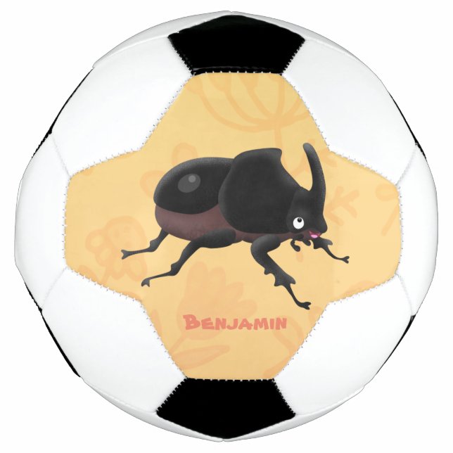 Niedlicher Rhinozerokerkäfer Cartoon Fußball (Vorderseite)