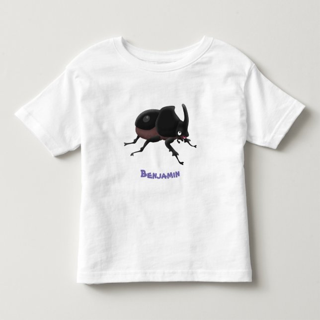 Niedlicher Rhinozerokerkäfer Cartoon Kleinkind T-shirt (Vorderseite)